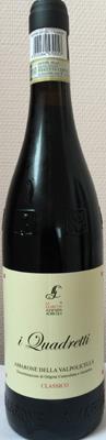 Amarone  QUADRETTI Giaretta 0,75l,16,5% alk. (1 flaske Amarone indeholder faktisk 3 flasker vin...hvorfor?) 